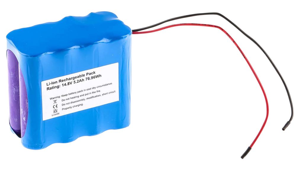 Laddningsbart batteripaket, Li-Ion, 14.8V, 5.2Ah, Ledning